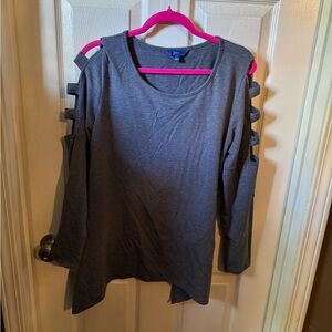 Apt. 9 Charcoal Cut-Out Sleeve Women's Blouse